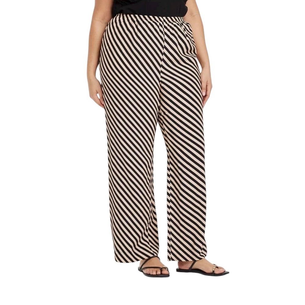 a new day Black and White Striped Wide Leg Pants